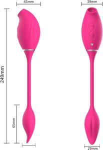 Rose Provocando Vibração Saltando Ovo Dupla Cabeça Chupando Vibração Dispositivo Feminino <span class=keywords><strong>Silicone</strong></span> Masturbador - Product Image 4