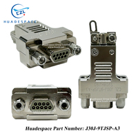 Connecteur rectangulaire D-sub Micro-D série J30J, modèle J30J-21TJSL-A3, conforme MIL-DTL-83513, avec coque arrière, pour l'aérospatiale, CZL Huadespace, argenté
