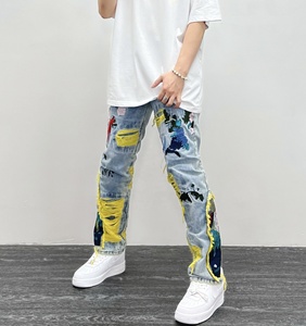 <span class=keywords><strong>Jeans</strong></span> personalizzati Vintage con stampa grafica strappati da donna pantaloni <span class=keywords><strong>larghi</strong></span> Unisex Y2k stile donna pantaloni <span class=keywords><strong>lunghi</strong></span> in Denim - Product Image 5