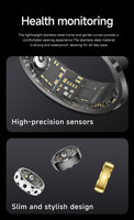 Bague connectée intelligente OEM de qualité supérieure avec alertes de vibration, compteur intelligent, suivi de santé et tension artérielle