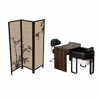 Nouvel ensemble table et chaise de manucure en cuir PU moderne en forme de S, résistant aux taches, mobilier de salon commercial fabriqué en Chine
