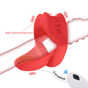 Silikon-<span class=keywords><strong>Massage</strong></span>-Vibrator für Herren / Hahnenkamm-Ring Sexspielzeug für Erwachsene / Magnetisches Aufladen / Fernbedienung - Product Image 1