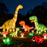 Grande lanterne en soie en forme de dinosaure de Zigong, personnalisée, imperméable, pour Pâques, Nouvel An, utilisation intérieure et extérieure, lanterne de festival pour parc à thème
