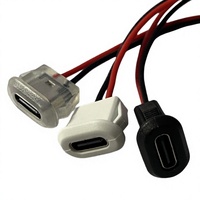 AOMEI Type-C2P 2P Prise femelle à coller, port de charge ovale pour lampe de bureau à pression directe, adaptateur USB pour véhicule électrique