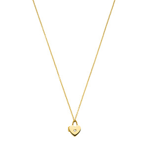 <span class=keywords><strong>Día</strong></span> de San Valentín chapado en oro apilado amor caja colgante medallón collar con colgante de corazón - Product Image 1