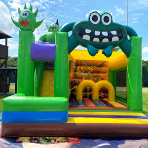 Castillo inflable comercial con tobogán para niños, ideal para fiestas al aire libre. - Product Image 1