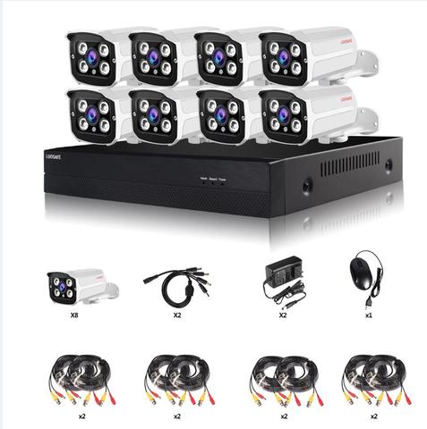 8 Channel H.264 NVR POE HD 5MP CCTV IP Cameras Kits 8CH Home Video ...