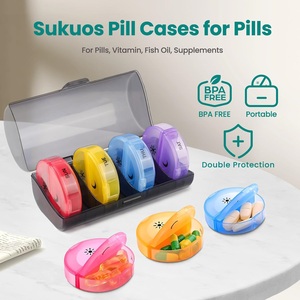 <span class=keywords><strong>Pilulier</strong></span> hebdomadaire 7 jours 2 fois par jour, grande boîte à pilules quotidienne facile à ouvrir, étui à pilules pour médecine vitamine - Product Image 4