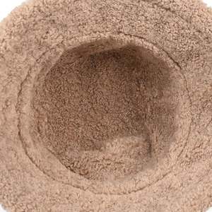 Chapeau de pêcheur en cuir PU noir lisse pour l'hiver, chapeau chaud vintage japonais en laine d'agneau, chapeau bob - Product Image 4