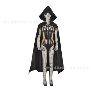 Disfraz de Halloween para Mujer, Capa con Capucha de Calavera, Estampado Digital, Traje Zentai Ajustado, Cosplay - Product Image 5