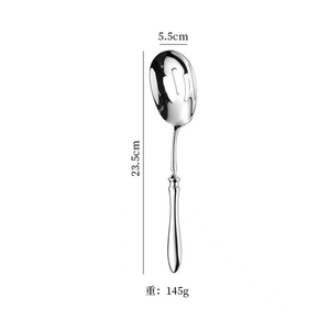Cuchara para servir de acero inoxidable DF1163, con forma de pétalo de flor, pulida, 19.5 cm, duradera - Product Image 4