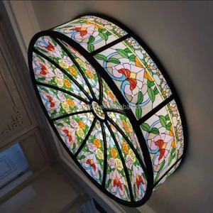 Dôme intérieur en verre Tiffany de style européen personnalisé en usine avec cadre en fer pour l'éclairage des maisons, hôtels, bâtiments et restaurants - Product Image 2