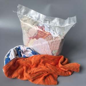 Trapos de algodón de colores, bolsa de 10 kg, trapos de limpieza a granel, 100% algodón, trapos de toalla de colores para taller y limpieza - Product Image 1