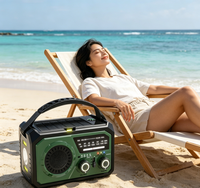 Linterna LED de Emergencia Recargable Portátil de 16000mAh con Manivela, Energía Solar y Radio
