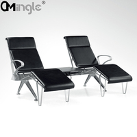 Chaise de repos VIP luxueuse pour aéroport, fauteuil inclinable pour aéroport, siège de terminal avec table basse et prise de courant