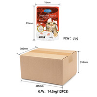 Nouvel arrivage transfrontalier : Sachet de nourriture humide hydratante et nutritive pour chats, au lait de chèvre, dinde, poulet et saumon, pour 3 mois