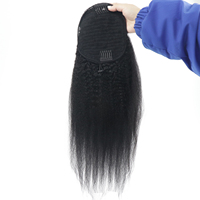 Extension de cheveux brésiliens Kinky Straight Drawstring Ponytail Afro Kinky Curly Texture 10-30 Inch Yaki Style