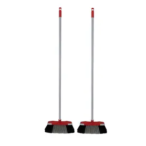 Plastic Household Cleaning Indoor Printed Long Handle Broom Head Heavy Duty Floor Sweeper