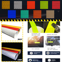 Película Reflectante de Grado Diamante OEM de 1.22m*45.7m, Adhesivo Fuerte, Lámina Reflectante Prismática Amarilla para Señales de Tráfico