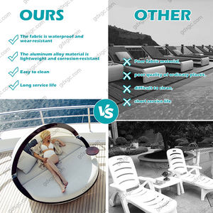 Hôtel moderne <span class=keywords><strong>de</strong></span> luxe avec <span class=keywords><strong>jardin</strong></span> et chaise longue Bali Sofa d'extérieur en fibre <span class=keywords><strong>de</strong></span> verre au bord <span class=keywords><strong>de</strong></span> la piscine Chaise longue avec coussin et <span class=keywords><strong>plateau</strong></span> <span class=keywords><strong>de</strong></span> <span class=keywords><strong>table</strong></span> - Product Image 4