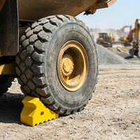 Cale de roue en caoutchouc antidérapante pour camion benne, chargeuse, bulldozer, chantier de construction, équipement de sécurité pour le stationnement et blocage de véhicule