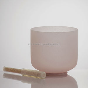 Cuenco de Cristal Rosa Escarchado para Sonoterapia, 432Hz, Instrumentos de Sonido para Yoga, Meditación Espiritual, Producto de Cuarzo - Product Image 2