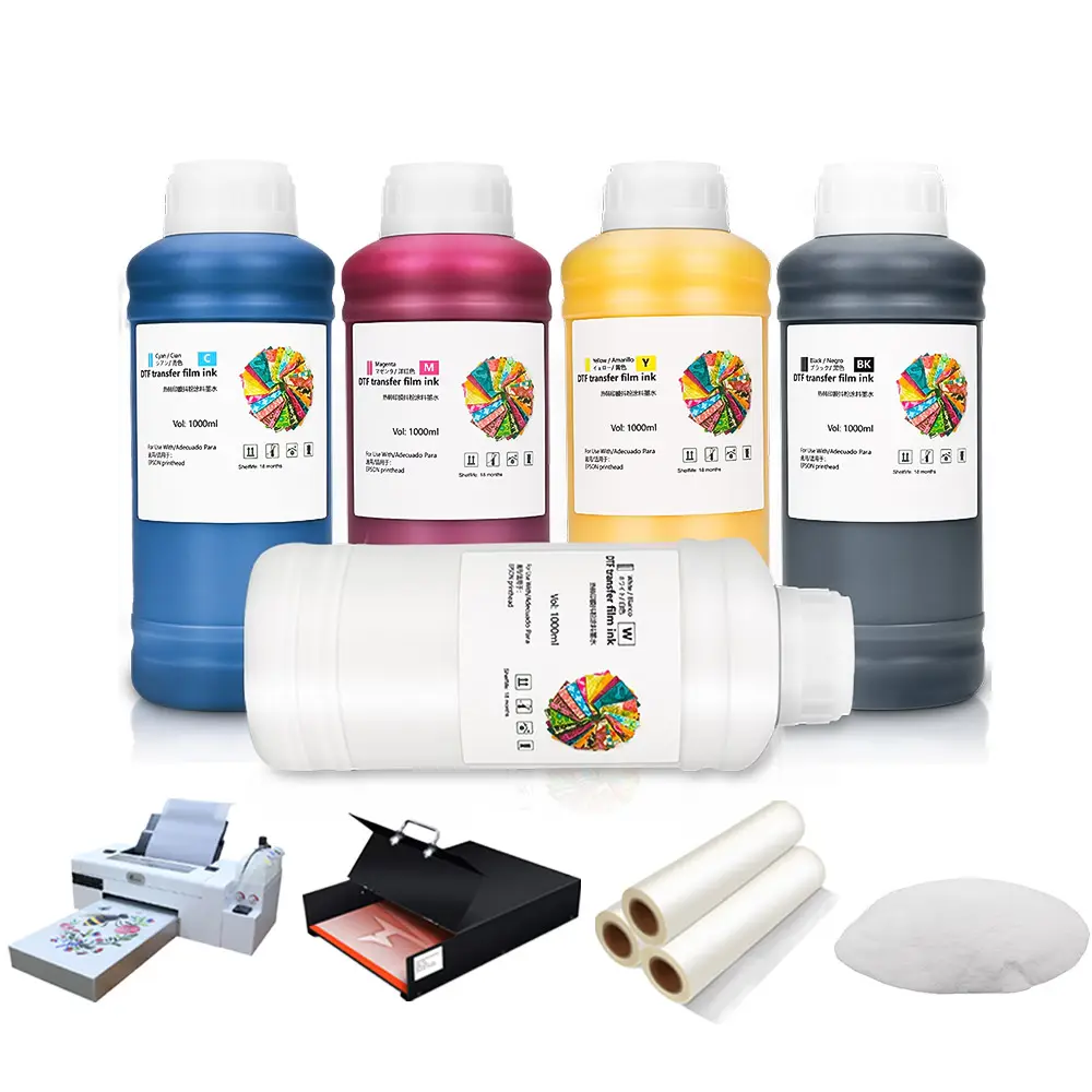 1000Ml DTF Pigmen Transfer Panas Pet Film Tinta Tekstil Pencetakan Tinta DTF Tinta untuk Epson XP600 L1800 L1805 I3200 4720 Dtf Printer