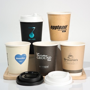 Wholesale Custom Logo Printed Food Grade Disposable Double Wall Craft Paper Cup for Coffee and Beverages