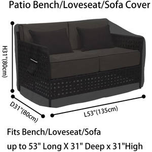 Housse de protection en tissu Oxford pour mobilier de terrasse, chaise longue, canapé double, banc de terrasse, anti-poussière - Product Image 6