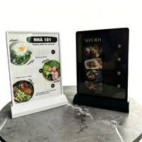 Boîtes lumineuses publicitaires verticales rechargeables pour comptoir, menu LED