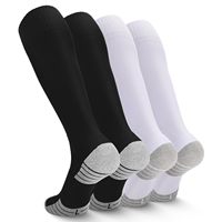 Chaussettes de football personnalisées avec logo OEM, haute qualité, rembourrées, anti-ampoules, hauteur genou, pour arbitres et équipes sportives