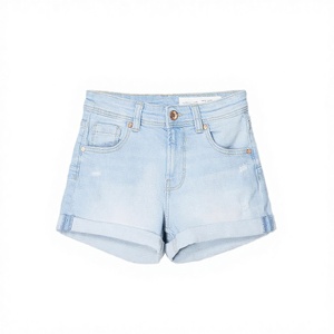 Shorts de Mezclilla Transpirables de Alta Calidad para Mujer, Logotipo Personalizado, Cintura Media, Estilo Casual, Tallas Grandes, Cintura Elástica para Gimnasio y Deportes de Verano - Product Image 2