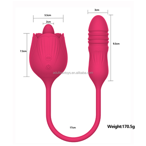 Vibrador de Lengua con Forma de Rosa, Vibrador con Movimiento de Empuje y Vibración, Juguetes Sexuales, Vibrador de Rosa para el Punto <span class=keywords><strong>G</strong></span> para Mujeres - Product Image 6