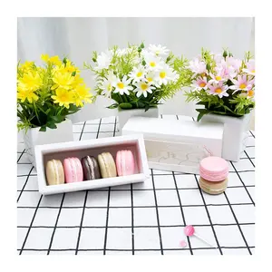 Small chocolate cookies biscuits candies packaging gift boxes macarons storage box with clear display window