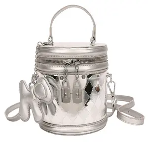 wholesale cheap Women's crossbody cylinder bag Fashion sequin hand bag make your own handbag