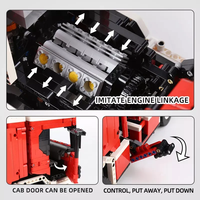 Mould King 17022S 4886PCS Serie de ingeniería RC Fire Ladder Truck Building Block Model Technical Educational Toy Festival Gift