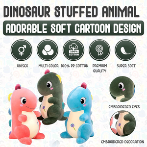 Premium Cartoon Animal Broderie Yeux Multi Couleur Pointes En Peluche Vert <span class=keywords><strong>Dino</strong></span> Jouer Confort Câlin Jouet Dinosaure Animal En Peluche Pack - Product Image 4