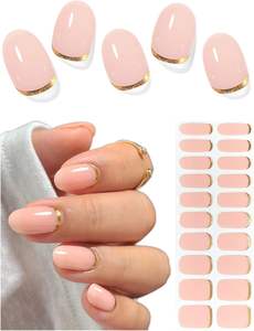 Autocollants pour ongles en gel nu semi-durci, 20 pièces, feuille d'or, ligne adhésive, style français, pour la manucure d'été, art chaud, <span class=keywords><strong>laser</strong></span> - Product Image 2