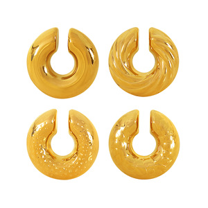 ต่างหูฮักกี้รูปทรงเรขาคณิตรูปตัวยูสีทองสีเงินไทเทเนียมเหล็กเครื่องประดับแฟชั่นสำหรับผู้หญิงสำหรับงานปาร์ตี้ - Product Image 5