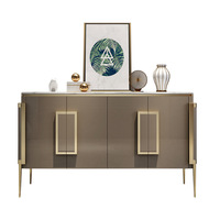 Table d'appoint modulaire moderne pour salon avec pieds en acier inoxydable doré et console en bois MDF
