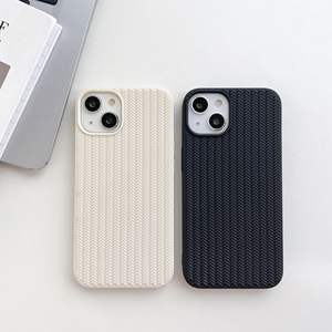 Coque en TPU ultra mince à motif de tissage noir et blanc pour <span class=keywords><strong>iPhone</strong></span> 16 15 14 13 <span class=keywords><strong>12</strong></span> Pro Plus Design classique - Product Image 1