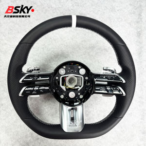 Volant en cuir cousu à la main sur mesure, adapté aux Mercedes Benz <span class=keywords><strong>W204</strong></span> W205 <span class=keywords><strong>AMG</strong></span> W212 W213 W447 W463 GLC GLA - Product Image 1