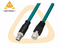 Personalización M12 a RJ45 Red X-Code 8Pin/4Pin Cable de cámara industrial blindado macho Cable Ethernet Cat5