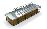 Modern supermarkt fruit- en groentepresentatierek, meerlaags, voor complete supermarktprojecten