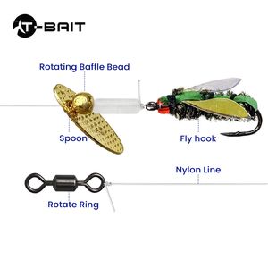 Nouvel ensemble de leurres de pêche à la mouche noués, type insectes, avec paillettes et formes de graines de melon, pour la pêche à la ligne - Product Image 3