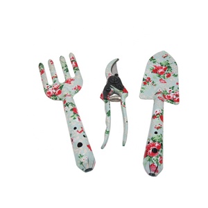 Ensemble <span class=keywords><strong>d</strong></span>'outils <span class=keywords><strong>de</strong></span> jardinage <span class=keywords><strong>d</strong></span>écoratifs en aluminium pour femme, imprimé floral, 3 pièces, design mignon - Product Image 1