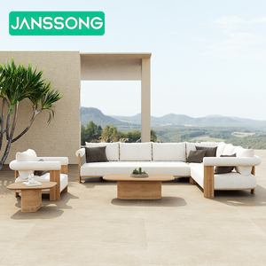 Luxury <b>Set</b> Modern Teak Wood L Shape Outdoor <b>Set</b> <b>Garden</b> Furniture Villa Poolside Furniture Outdoor <b>Garden</b> Sofas - Product Image 2
