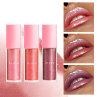Gloss à lèvres hydratant végétalien repulpant, anti-transfert, liquide crémeux, rouge à lèvres nude scintillant rose brillant
