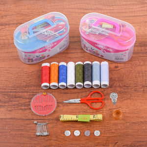 Portable Sewing Kit With Needles <b>Threads</b> <b>Tools</b> Oval Shape Multifunctional Home Essential PP Material - Product Image 2