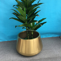 Vas Bunga Stainless Steel Modern Pot Bunga Logam Dekorasi Rumah Penanam Bunga Dalam Ruangan untuk Taman